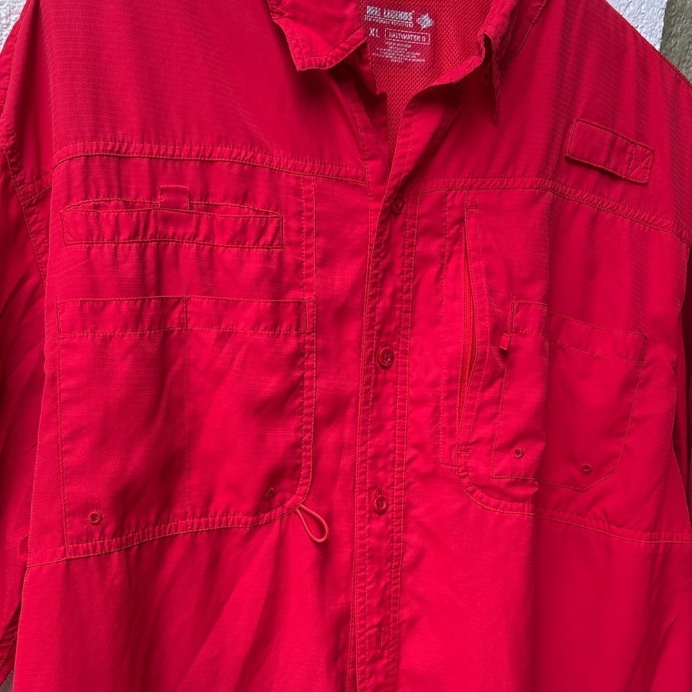 Reel Legends Saltwater II Red Performance Shirt - Picture 3 of 6